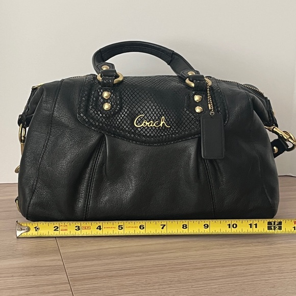 Coach Ashley Black Leather Handbag, F1273-F19246 - Picture 6 of 15